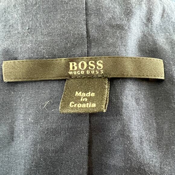 HUGO BOSS Navy Blue Jaellesa Virgin Wool-Blend Blazer 2-Button Single Breasted 2 - Picture 7 of 9